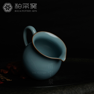 台湾柏采汝窑公道杯开片