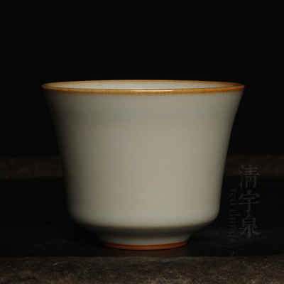 台湾汝窑不开片晓芳窑汝瓷主人杯