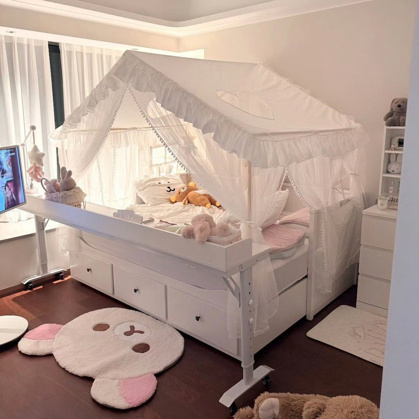 小红书同款分床神器儿童帐篷秘密基地小房子可定制酒店风蚊帐公主