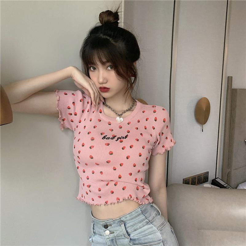 大码300斤纯欲性感辣妹短袖t恤女