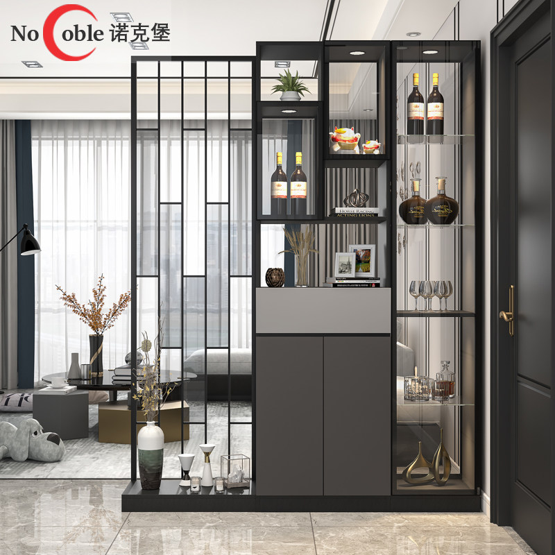 进门屏风隔断柜简约现代客厅入户装饰柜鞋柜门口轻奢玄关柜板式柜