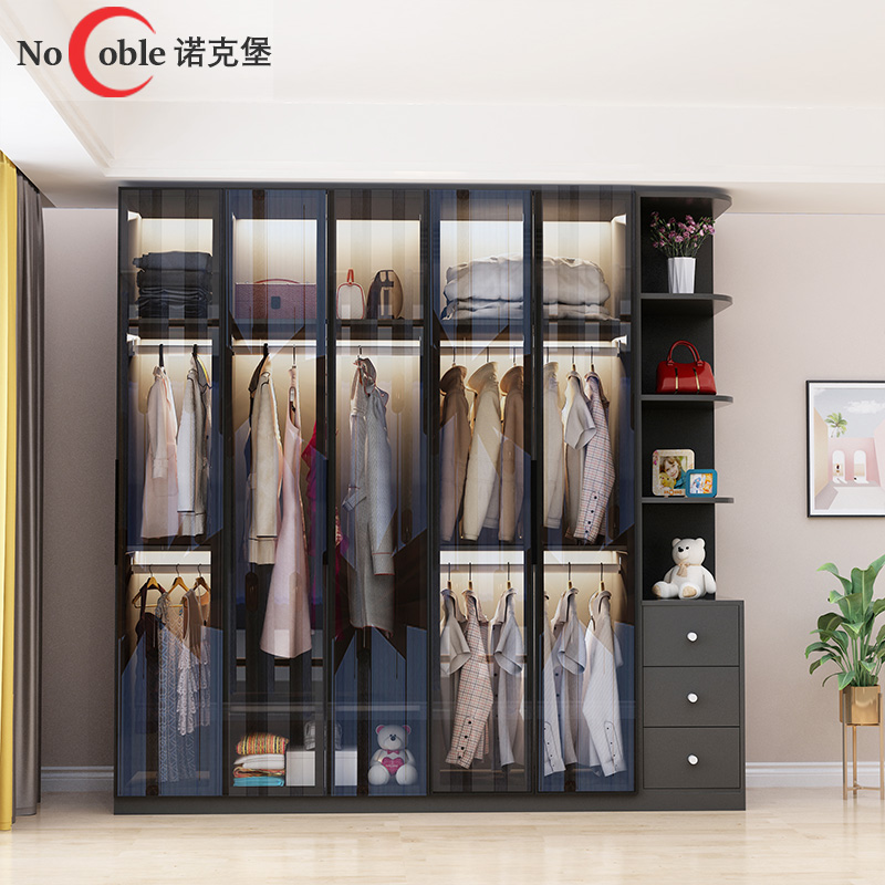 定制玻璃门北欧轻奢家用整体衣柜
