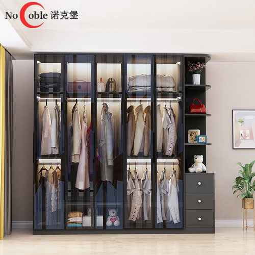 定制玻璃门北欧轻奢家用整体衣柜