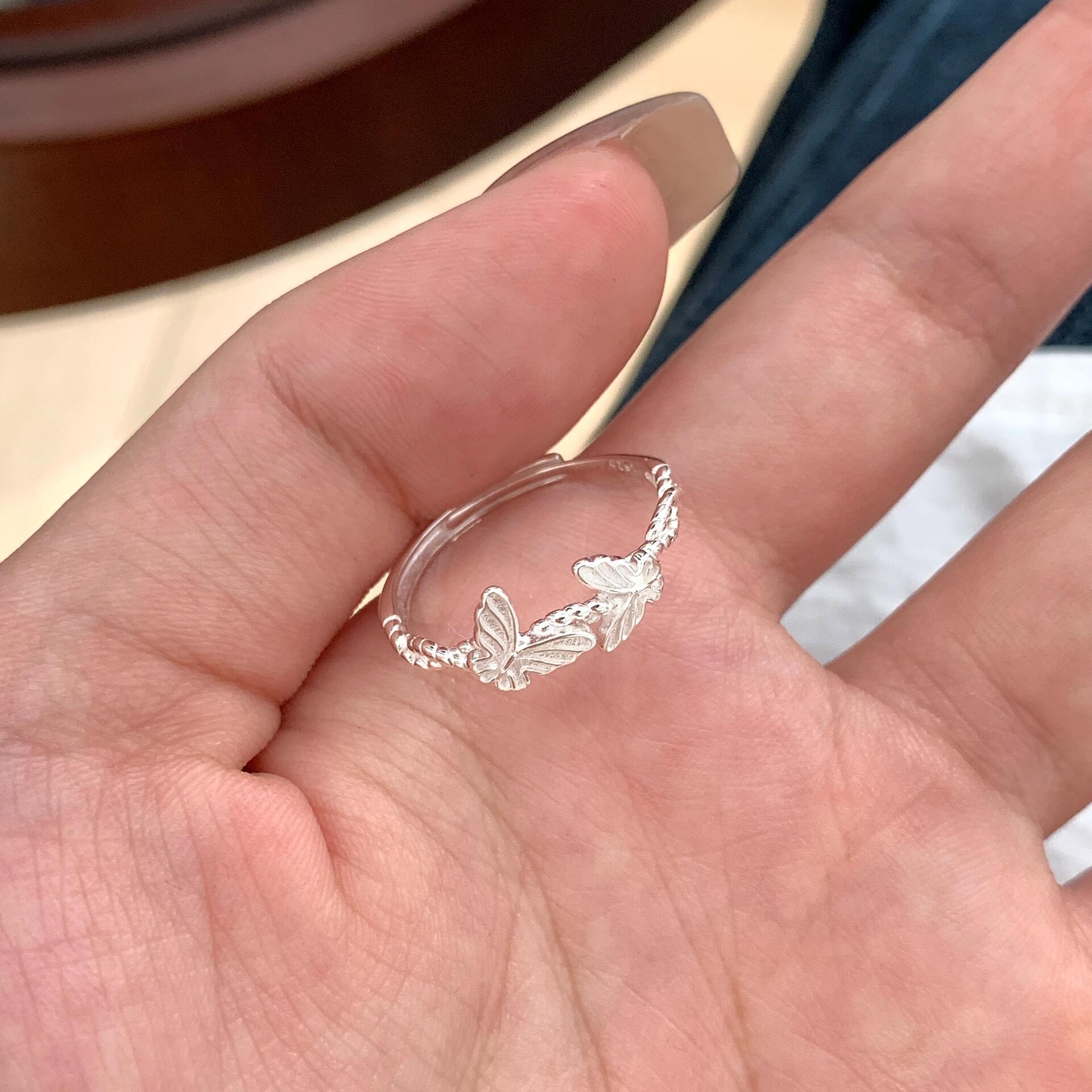 【宝藏饰品！】JUNLA 设计师款 s925纯银双蝴蝶戒指轻奢精致高级