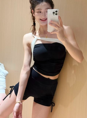 瑜伽背心女固定杯紧身美背瑜伽内衣长款修身显瘦纯色纯欲健身服女