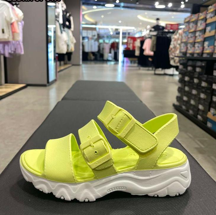 skechers斯凯奇女士夏款舒适超轻增高魔术贴休闲沙滩凉鞋111245