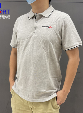 断码清仓】Reebok/锐步男子夏季POLO衫翻领休闲运动T恤短袖EW0539