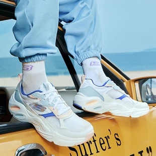 Skechers斯凯奇女鞋羽翼鞋新款老爹鞋网面透气运动休闲鞋896003