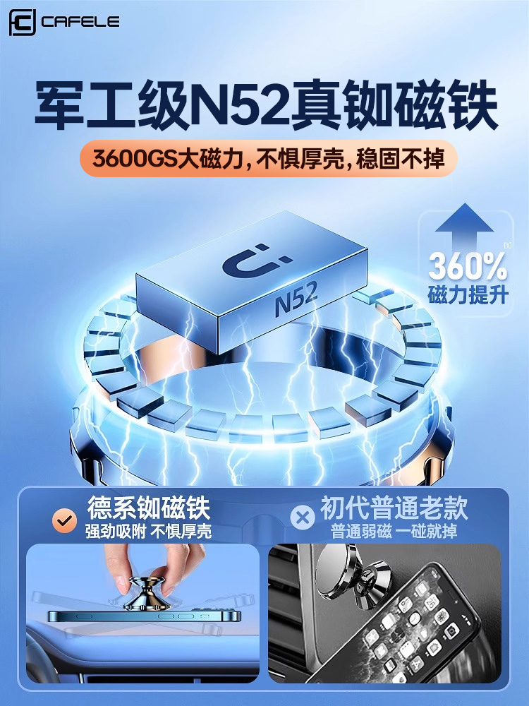 手机车载支架导航汽车内用2025新款磁吸铁粘贴万能固定专用支撑架