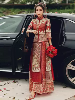 Xiuhe clothing 2021 new wedding female bride dress Chinese style He Xiu uniform bridal dress little man 2021 Xiuhe