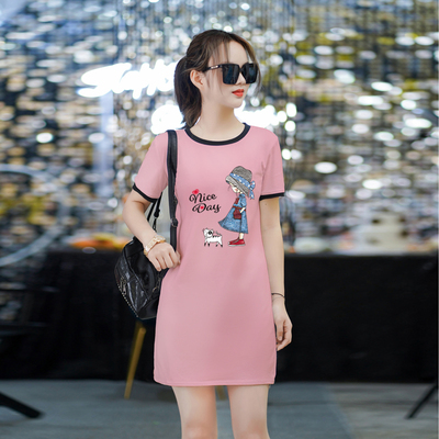 妲贝纯不起球纯棉睡裙女