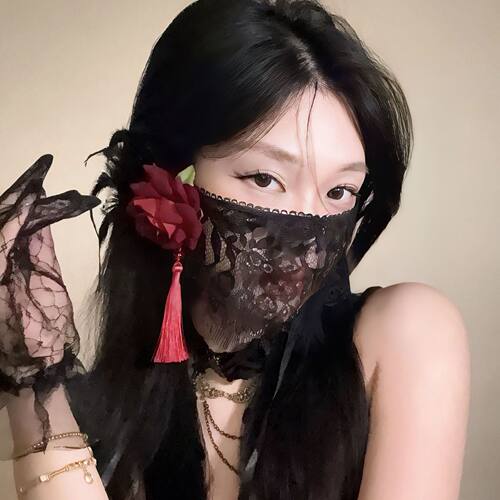 黑色蕾丝半脸花朵万圣节舞会面具