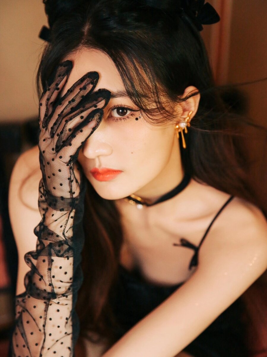 봄 여름 패션 고급스러운 복고 검은색 장갑 얇은 망사 화보 촬영 소매 드레스 액세서리 긴 장갑