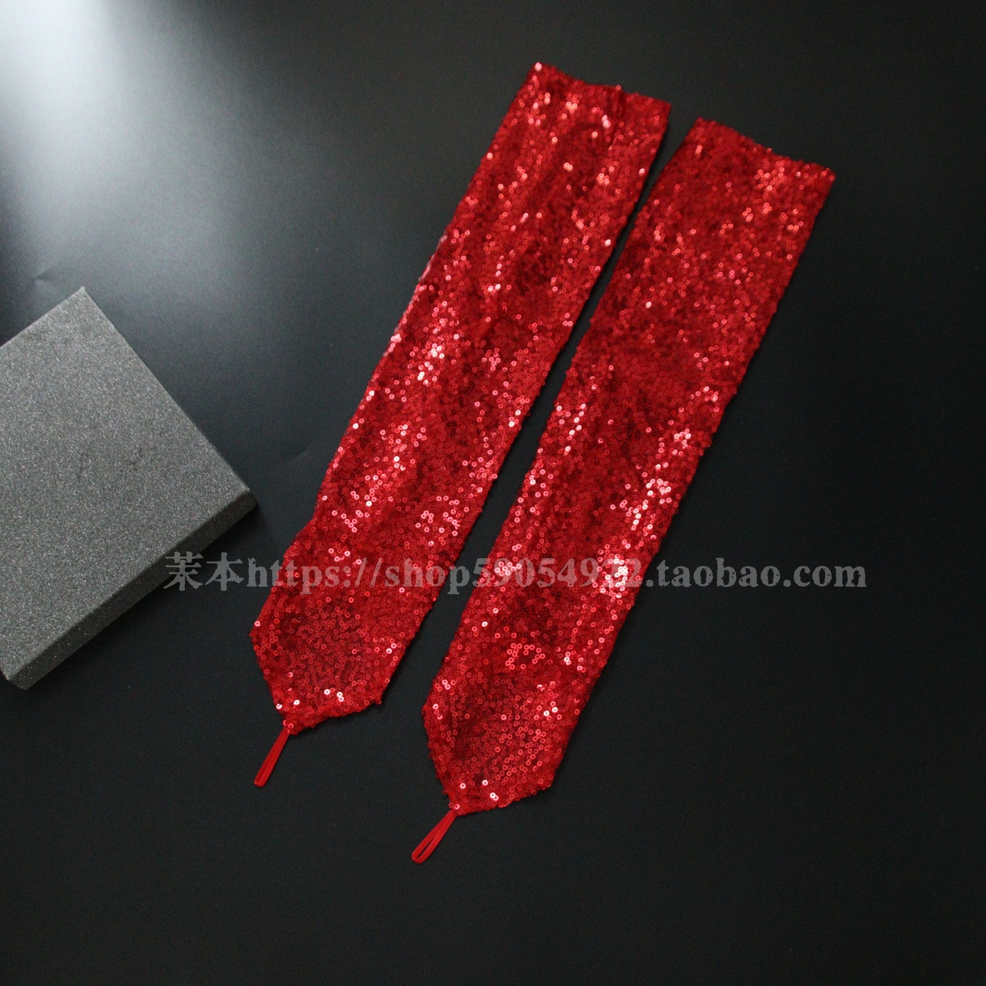 爆闪亮钻时尚银色红色亮片手套女