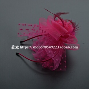 新款时尚女童百搭羽毛头饰酒会女士旗袍发饰扭秧歌舞台演出发夹女