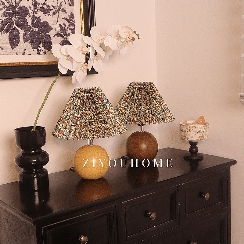 田园法式碎花小台灯复古床头灯卧室主卧少女心温馨民宿氛围北欧灯,家装灯饰光源,装饰台灯,淘宝优惠券,粉丝福利购,淘宝优惠卷