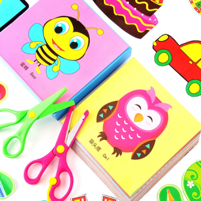 幼儿园手工制作彩色涂鸦剪纸画大全套盒装小孩童立体折纸DIY材料