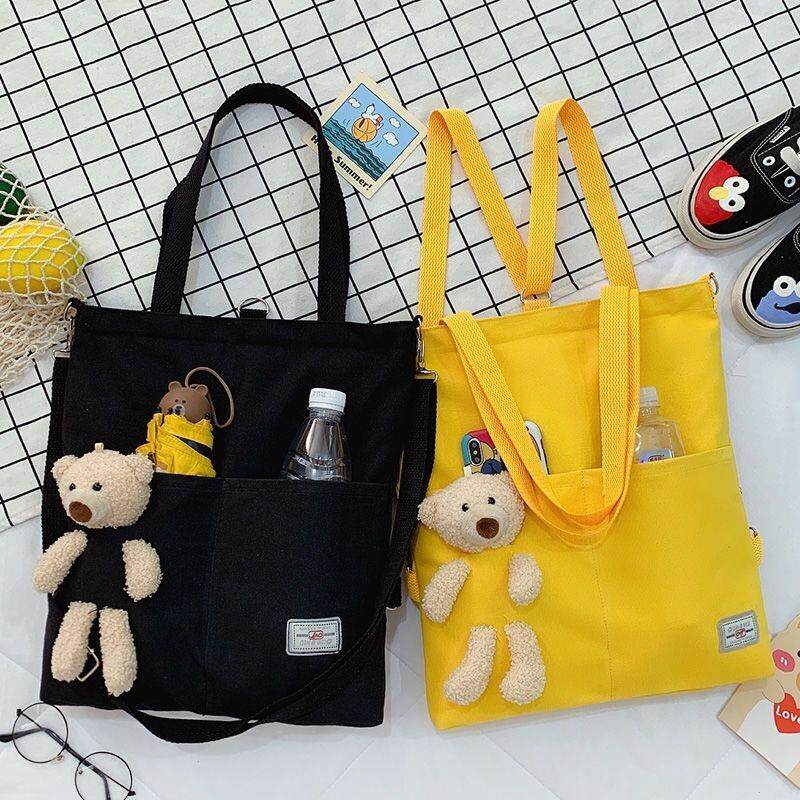 包包女2025原宿风斜挎帆布包女学生韩版单肩ins手提百搭简约布袋