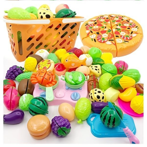 儿童仿真切水果玩具切切乐切披萨蔬菜蒸笼男女孩过家家玩具女孩子