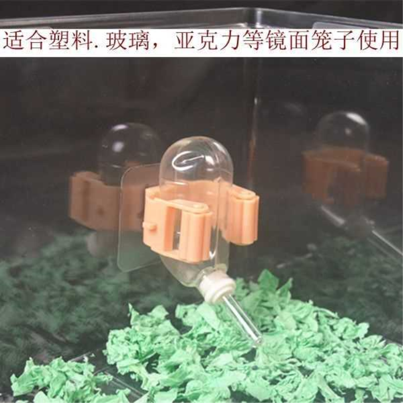 仓鼠粘贴水壶睡鼠固定整理金丝玻璃缸饮水器箱蜜袋喝水神器宠物
