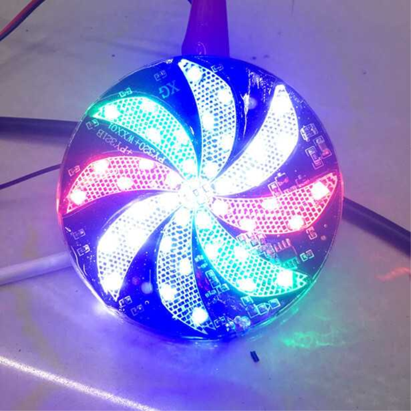 摩托车爆闪尾灯led风车灯七彩跑马灯超亮防追尾警示灯12V爆闪灯