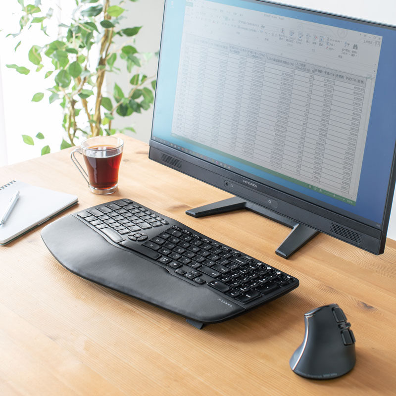 日本SANWA充电式人体工学蓝牙键盘电竞平板笔记本台式电脑键盘