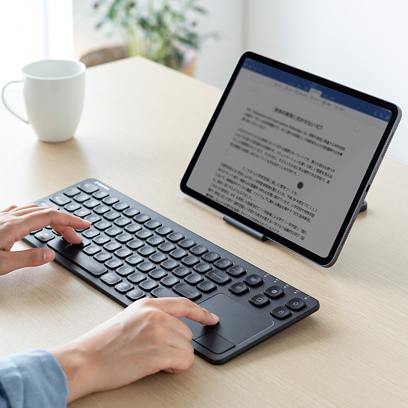 日本SANWA键盘充电蓝牙触控无线键盘带触摸板锂电池MAC笔记本ipad