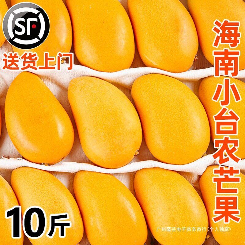 海南小台农芒果10斤新鲜现摘小台芒应当季热带水果特产芒果包邮5图片