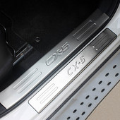 马自达CX 饰条脚踏板后备箱后护板 CX5改装 5门槛条迎宾踏板13 16款