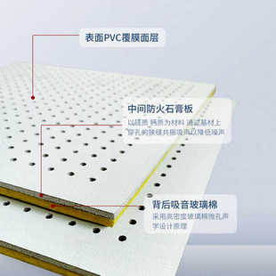 机房天花墙面穿孔硅酸钙吸音板复合穿孔石膏板玻璃棉复合吸音板