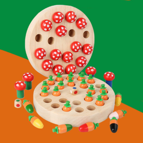 蘑菇萝卜记忆棋逻辑思维益智玩具