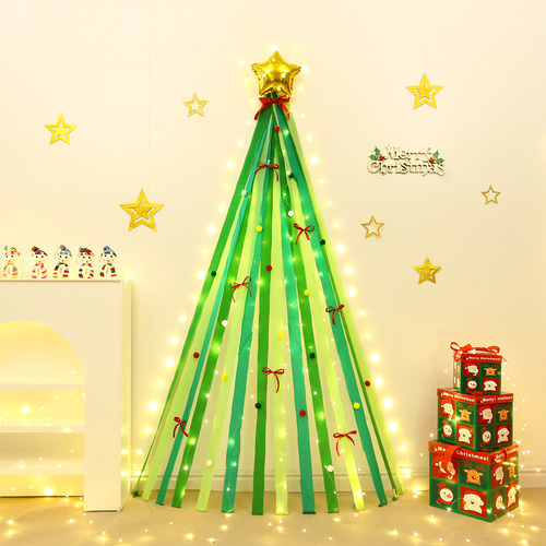 有窗户就可以做的彩纸圣诞树diy