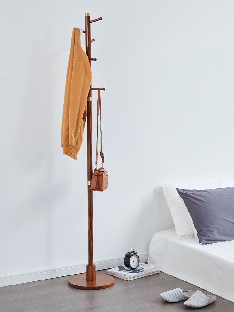 凯的 乌金木全实木落地衣帽架高档新中式挂衣架设计师家具 可定制