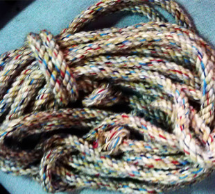 包邮 饰用绳捆绑绳 6mm14mm18mm粗彩色花圆麻绳毛线混合绳拔河绳装