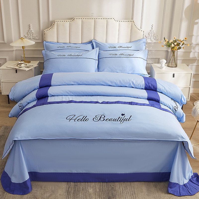 床单被罩子套四件套纯棉全棉轻奢简约大气北欧公主风网红ins新款4