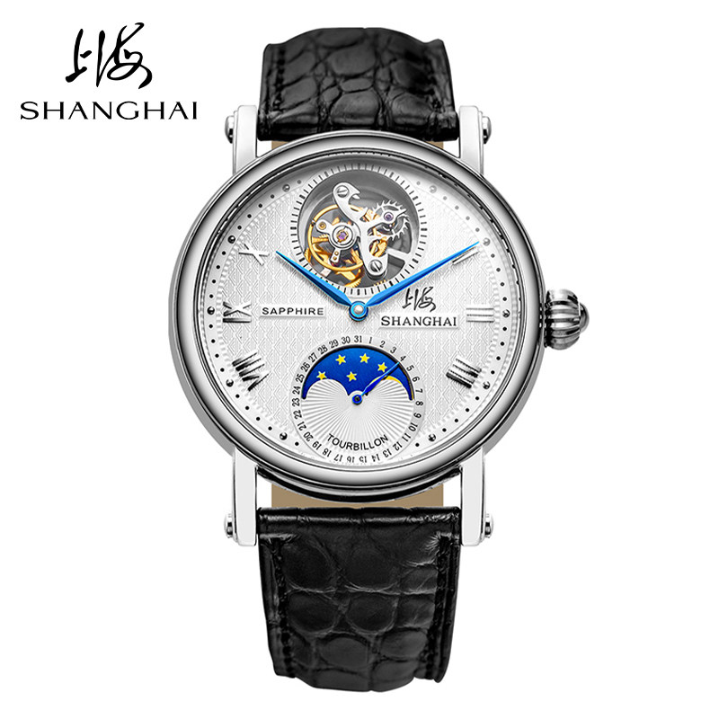 上海牌手表男限量陀飞轮腕表 手动机械表男士腕表F3-Z1002