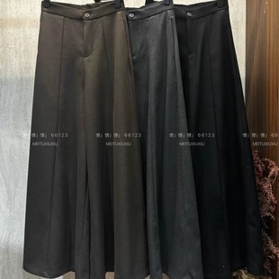 垂感宽松休闲长裤 高腰梨形显瘦喇叭西装 加厚羊绒呢阔腿裤 女冬季 裤