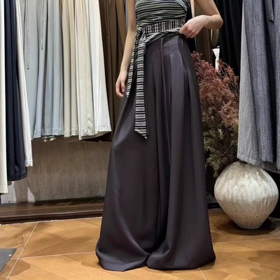 黑色不易变形阔腿2025年秋季绑带