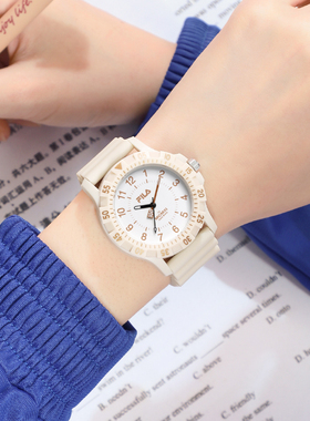 FILA斐乐静音精准走时考试专用手表学生初高中女生中学生腕表6787