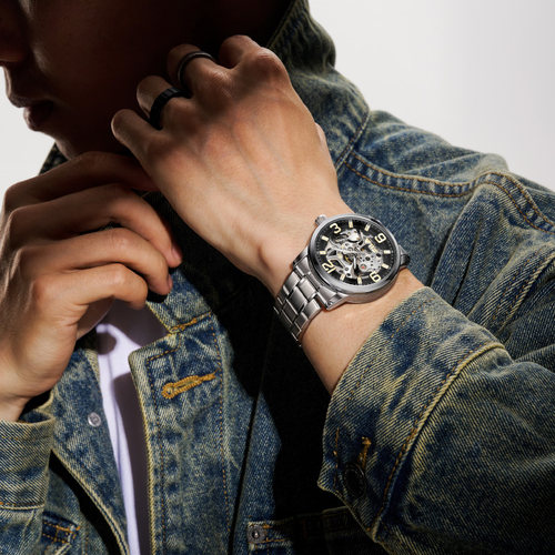 FILA斐乐夜光机械手表透视机械机芯男士防水腕表送男朋友手表6643