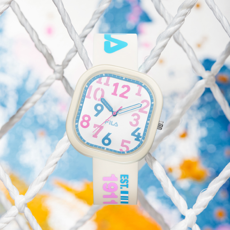 FILA斐乐手表多彩男女士方形手表简约运动防水小众学生腕表6750