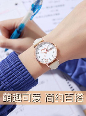 FILA斐乐学生手表初高中考试手表专用女生腕表只看时间初中生6739