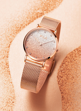 FILA斐乐满天星手表礼盒女款小众轻奢钢带腕表送女友圣诞礼物6072