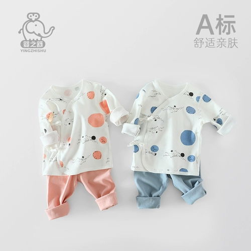 Детское хлопковое нижнее белье, комплект, осеннее термобелье для новорожденных