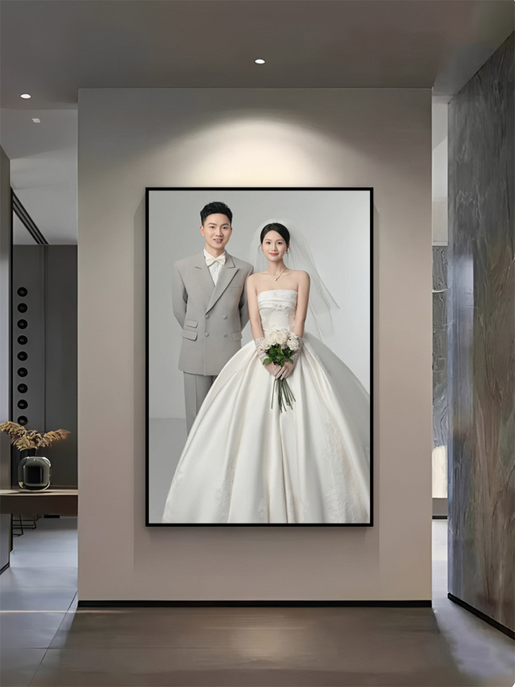 婚纱照放大玄光挂墙大尺寸相框定制客厅多款写真亲子照片冲印放大