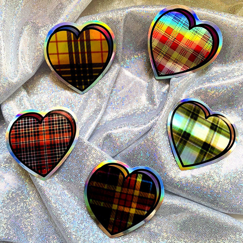 23张韩国ins镭射爱心草莓贴笔记本头盔旅行箱电动车水杯防水贴纸