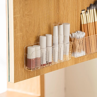 壁挂式收纳盒口红收纳镜子梳妆台卫生间刷子整理盒浴室镜柜面