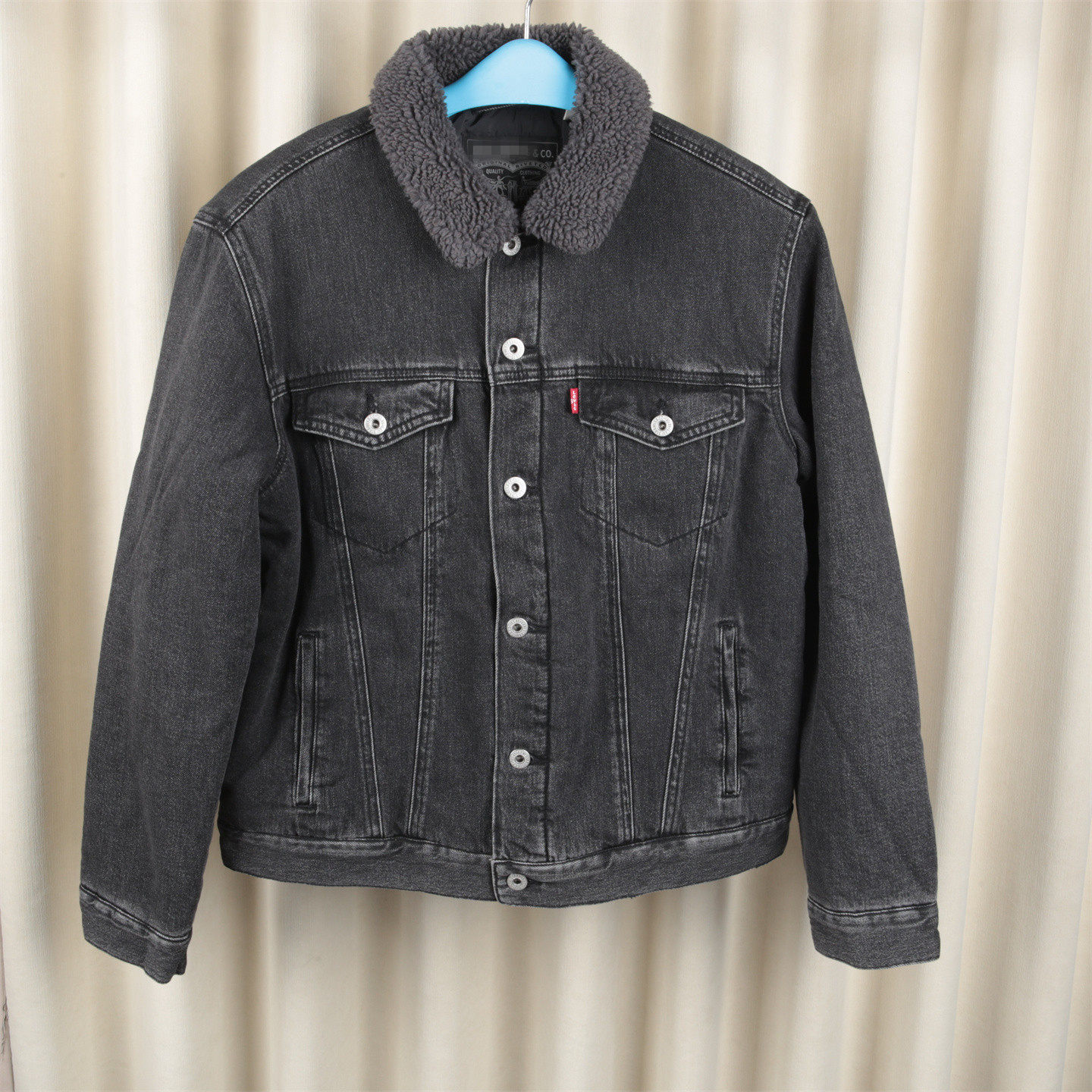 美式复古男士夹棉牛仔夹克外套羊羔毛领时尚休闲短款保暖工装棉服,男装,牛仔外套,淘宝优惠券,粉丝福利购,淘宝优惠卷