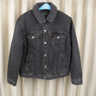 美式复古男士夹棉牛仔夹克外套羊羔毛领时尚休闲短款保暖工装棉服