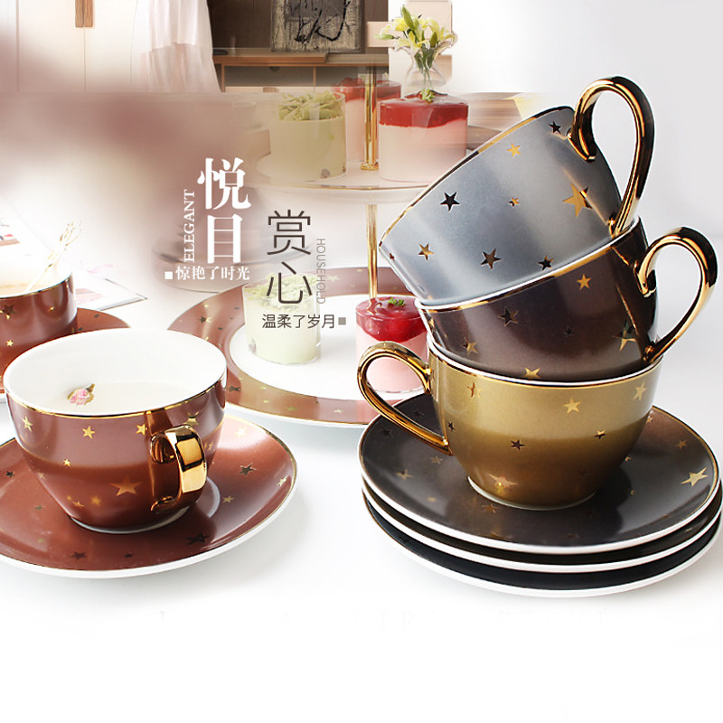 茶杯套装家用欧式咖啡杯陶瓷英式下午茶杯碟茶具红茶杯美式简约|msdalam kategori pinggan mangkuk, kopi, cawan kopi - dari Buy2taobao.com untuk memberikan perkhidmatan ejen Taobao profesional membeli